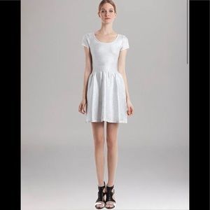 Sandro ribbed Metallic dress in shimmer silver